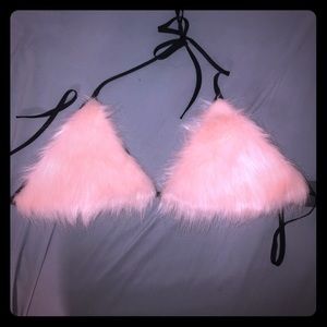 Nasty gal pink fuzzy top